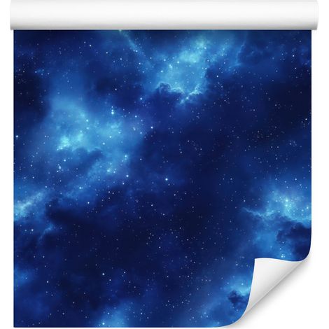 Aquarell-Galaxie-Tapete, blau und marineblau, feine Details, 50 x 1000 cm (1/5)