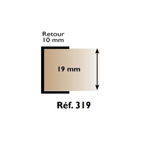 Profil d'habillage PVC noir 19 mm – Carrés 316 et 319 Rivcolor – Longueur 2.60 m – Pour finition sans éclat – Prunier Sarl (1/4)