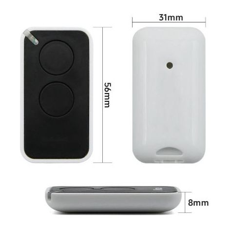 Émetteur télécommande 2 canaux INTI2L – Fréquence 433,92 MHz – Portée 150 m extérieur – Alimentation pile CR2032 – Compatible avec NICE FLOR-S1/S2/S4