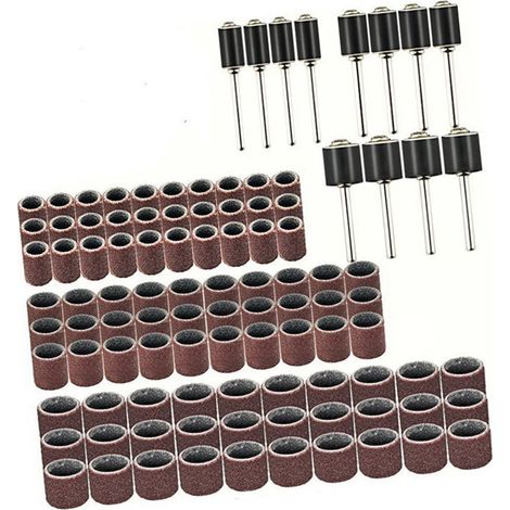102 pièces Bande de ponçage Tambour de ponçage abrasif rotatif Outil de polissage et de meulage