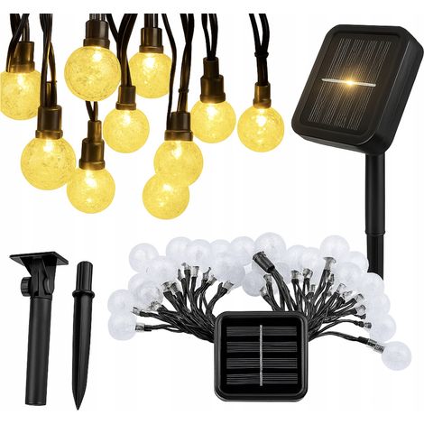 LED-Solar-Gardine 5 m G40 20 Glühbirnen Gartenlampen im Retro-Stil