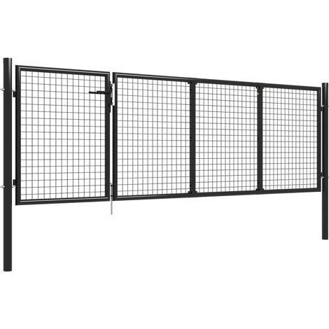 Porte de jardin，Portail de jardin，Portillon Acier 350x75 cm Anthracite CFW48050 (1/5)