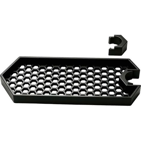Étagère de douche et plateau de baignoire muraux, avec côtés surélevés et fond ouvert, idéal pour ranger savon, shampoing et produits de bain, noir. (1/5)