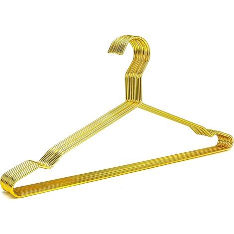Cintres en métal doré résistant de 43 cm, cintres en Or pour économiser de l'espace, cintres pour Costumes, cintres pour Chemisier, cintres pour Pantalons (Or, 10 pièces) (1/5)