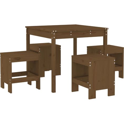 Maison Exclusive - Ensemble à manger de jardin 5pcs marron miel bois pin massif