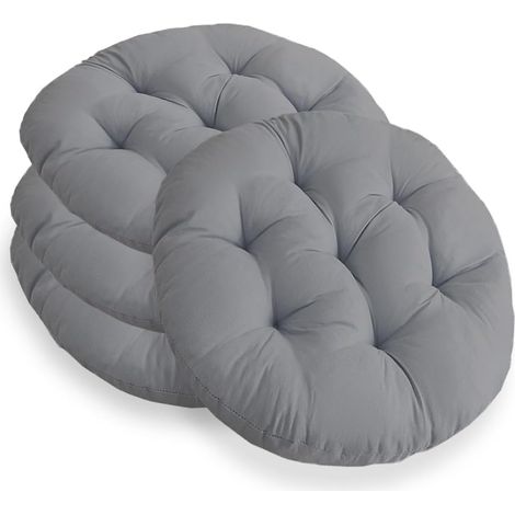 Set of 4 Round Chair Cushions, 40 cm, for Indoor and Outdoor Use (1/5)