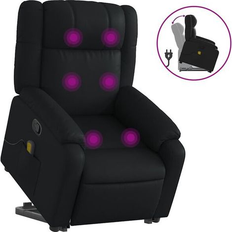 Fauteuil de massage inclinable en similicuir noir (1/5)