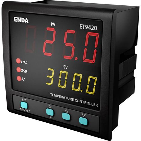Enda ET9420-230 PID Termostato Pt100, J, K, T, S, R Relè 2 A, SSR (L x L x A) 88 x 96 x 96 mm