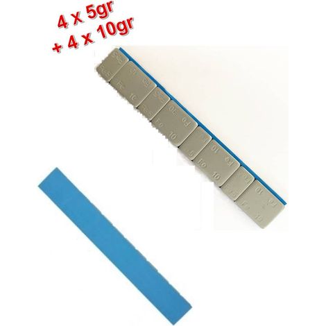 Lot 100 Barrettes de Plombs Adhésifs Masses d'Equilbrage Adhésives Jante Alu 4x5g+4x10g
