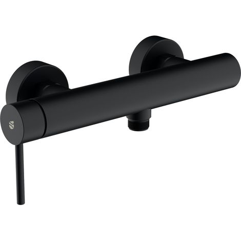BERNSTEIN - Miscelatore doccia a parete Acciaio inox Nero opaco, miscelatore in ceramica - 26x11x9cm (LxAxP) - VIREO Nero opaco