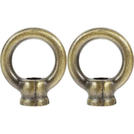 Embouts de lampe en métal pour luminaires décoratifs, lot de 2, marron foncé, accessoire pour suspension. (1/5)