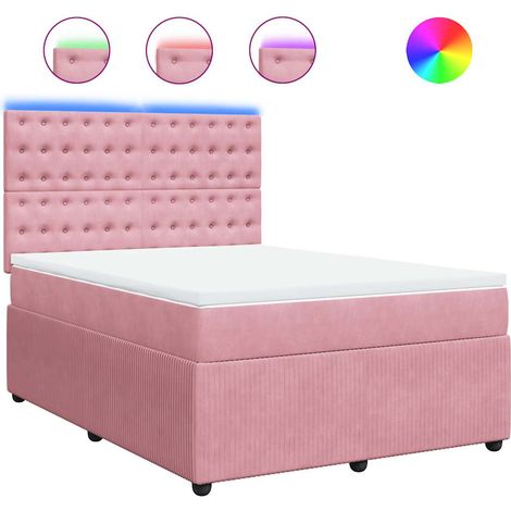 Maison Exclusive - Boxspringbett mit Matratze Rosa 140x190 cm Sam