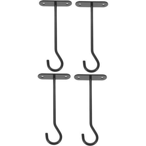 Crochets pour pots de fleurs - Noir - Support pour plantes ou objets décoratifs - Crochets muraux pour plantes - Crochets pour suspensions murales - Métal (1/5)