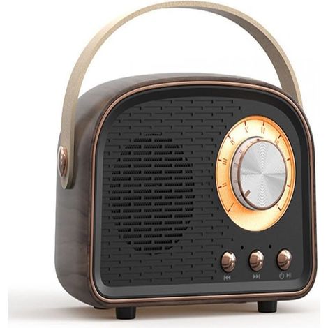 Enceinte rétro sans fil - Mini boîtier Bluetooth-Enceinte portable- Radio FM et ports USB/SD-Charge rapide-Design compact-Noir (1/5)