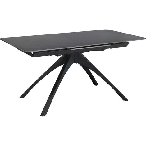 Mesa para comedor extensible Md-Boris acabado gris oscuro/negro, 150/200cm(ancho) 76cm(altura) 85cm(fondo). (1/5)