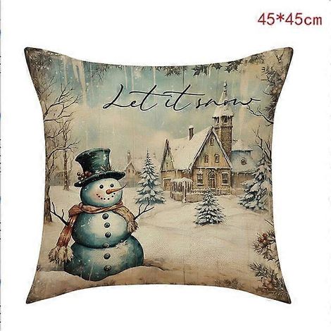 Housse de coussin de Noël 45 cm, Père Noël, bonhomme de neige, sapin de Noël, décoration de Noël pour la maison (1/5)