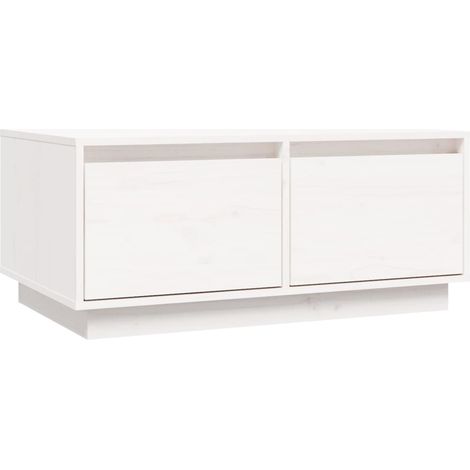Maison Exclusive - Couchtisch Weiß 80x50x35 cm Massivholz Kiefer