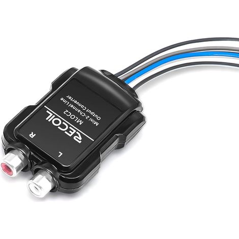 Convertisseur Haut-Niveau 2 Canaux HP RCA Déclencheur 80W Entrée, 10V Sortie, 20Hz-20kHz, 99,99% OFC, LED, Charges 60Ω – Convertisseur pour Ampli Voiture (1/5)
