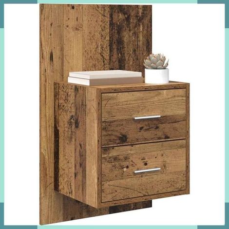 880486 Cabinet de chevet mural 2 pcs Bois Ancien 48,5 x 32,5 x 80 cm (1/5)