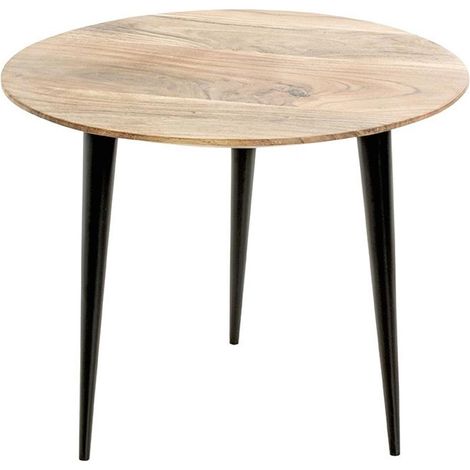 Table Basse en Bois "Ciotat" 50cm Naturel & Noir (1/3)