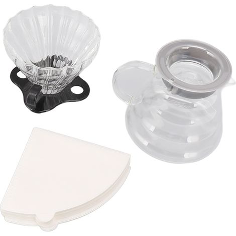 Cafetière Filtre Verre 600ML avec Pot et Filtres Papier pour Maison et Café (1/5)