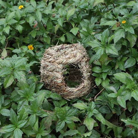 Birdhouse woven straw nest outdoor handmade creative round birdhouse straw nest craft (1/5)