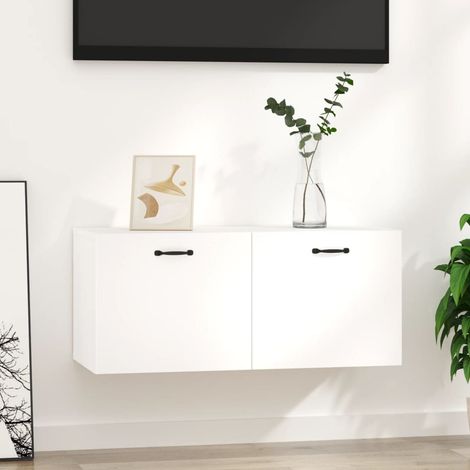 Armoire murale, Meuble Haut, Armoire Etagère de rangement Blanc 80x35x36,5 cm Bois d'ingénierie HYB74937 (1/5)