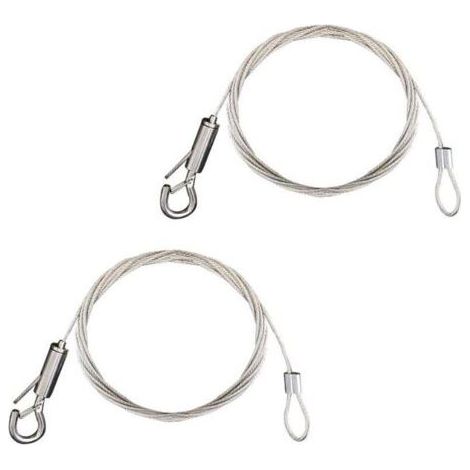 2pcs Fil Suspension Cadre en Acier Inoxydable Câble Acier Galvanisé avec Tendeur et Crochet Fil Suspendu pour Cadre Photo/Lumière/Cimaise/Miroir/Rideaux-1.5mm x 2m Chargé Max de 30KG (1/4)