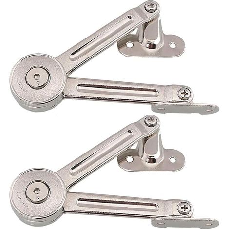 2 Pack Furniture Door Lift Support Hinges - Supports up to 20kg - 75°/90°/110° Opening Angle - Comes with Hex Key (1/4)