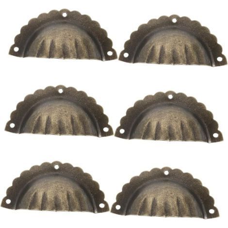 Boutons De Meubles Demi-cercle Vintage En Bronze Boutons Décoratifs Pour Tiroirs Et Commodes Lot De 6 Pièces Poignées Pour Armoires Cuisine Usage Décoratif Et Fonctionnel (1/5)