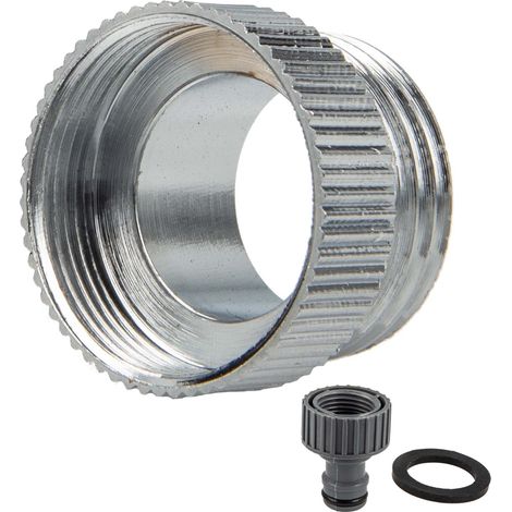 tecuro Aufnahme Adapter Übergangsstück M22 x 1 IG x 1/2 Zoll AG, Steckkupplung, MS hochglanzverchromt