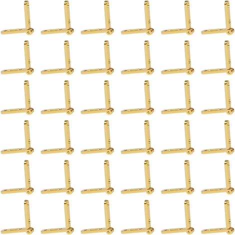 CCYKXA 30 Mini-Scharniere für Holzkisten, 3 x 3 cm, kleine, unsichtbare Scharniere, goldfarbene, versteckte Möbelscharniere aus Zinklegierung mit Schrauben für kleine Möbel