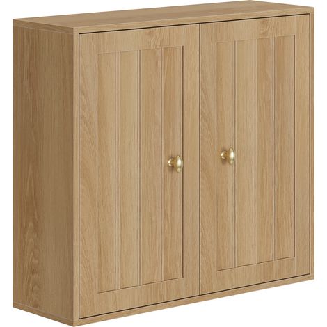 Mobile bagno pensile a 2 ante in MDF effetto rovere 61,5 x 20 x 56 cm MODENUIT (1/5)