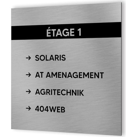 Panneau numéro d'étage - Format 20 cm x 20 cm en Dibond aluminium brossé - Personnalisable (1/5)