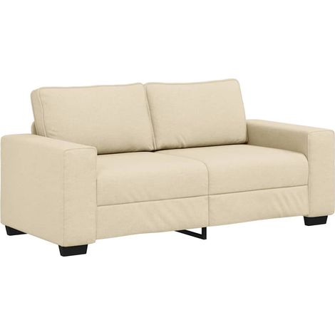 vidaXL Divano a 2 Posti Crema 140 cm in Tessuto (1/5)