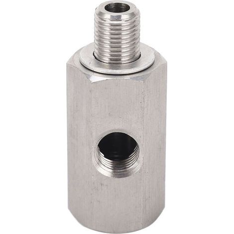 Capteur de pression d'huile M10x1.0, adaptateur en T vers M10, jauge de ligne d'alimentation Turbo, en acier inoxydable (1/5)