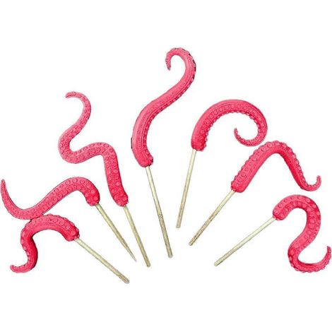 Set aus 7 Pflanzenstützen in Form von Oktopus-Tentakeln, SeaMonster-Stil. (1/5)