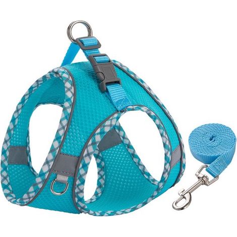 Arnés para gatos，Arnés para perros pequeños，Arnés ajustable para gatos，Chaleco reflectante transpirable a cuadros (1/5)