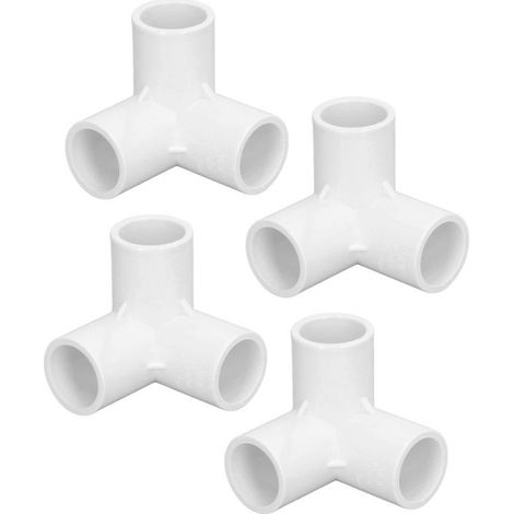 Lotto di 10 raccordi a T ad angolo retto in PVC, diametro interno 20 mm, bianco (1/5)