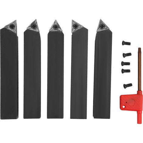 5-teiliges Set Hartmetall-Drehwerkzeug, Wendeschneidplattenfräser 3/4 Zoll zum Bohren/Anfasen (1/5)