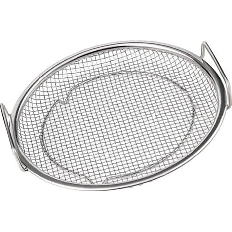 Égouttoir à huile de friture, outil de filtre en acier inoxydable pour aliments frits rond 22cm avec poignée. (1/5)