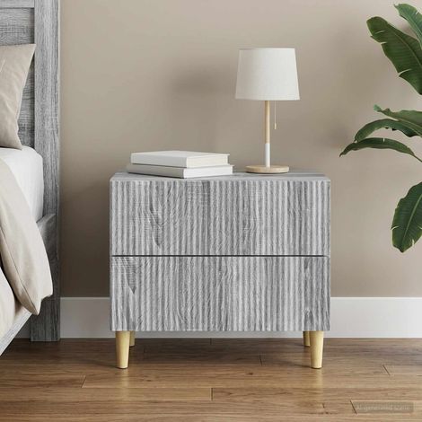 vidaXL Bedside Cabinet Grey Sonoma 62 x 34.5 x 48 cm Engineered Wood (1/5)