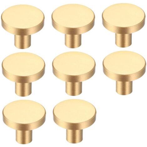 8PCS Bouton de Meubles Poignee Meuble Laiton Bouton 30x20mm Tiroir Poignée Boutons de Tirage Rond Boutons de Porte avec vis de 25mm (1/4)