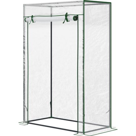 Outsunny Gewächshaus für Garten oder Balkon, verstärkte PVC-Plane, Stahlrahmen, aufrollbare Tür mit Reißverschluss, für Gemüse, Pflanzen und Blumen, saisonale Nutzung, für drinnen und draußen, 100 x 5