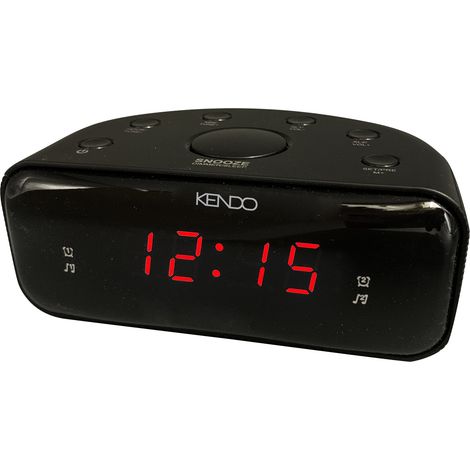 Kendo Alarm Clock 24EXSW Schwarz FM Radiowecker - Dimmbares