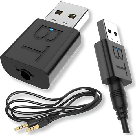 Adattatore trasmettitore/ricevitore Bluetooth 5.0 con ingresso jack da 3,5 mm (1/5)