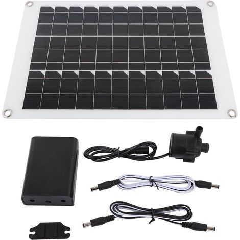 Pompe à Eau Solaire, Kit de Pompe de Fontaine Solaire 20W 12V, Pompe Submersible à Eau Alimentée par Panneau pour Bain D'oiseaux, étang à Poissons, Jardin Hydroponique (1/5)