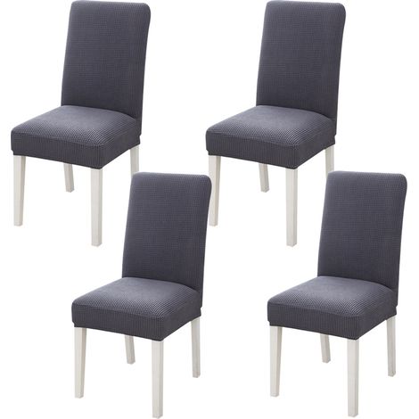 Housse De Chaise - Élastique Polyester Et Spandex - Pour Salle À Manger Restaurant Mariage - Lot De 4 (1/5)