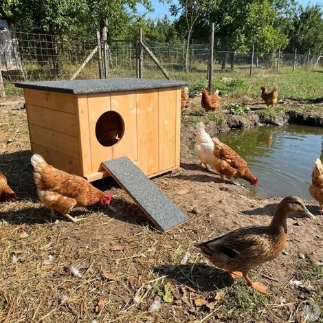 Nichoir chicane en bois pour canards d'ornement - 45x27x33cm