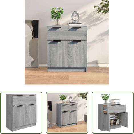 Holzwerkstoff - Sideboard Grau Sonoma 60x30x70 cm Holzwerkstoff (1/5)